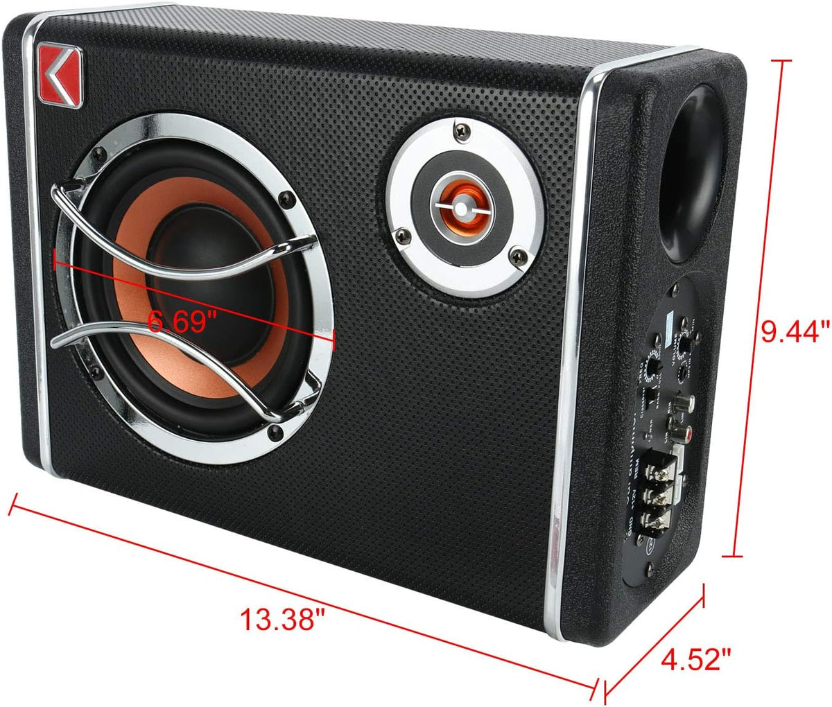 6 Inch Powered Car Subwoofer Pack of 2 B4407