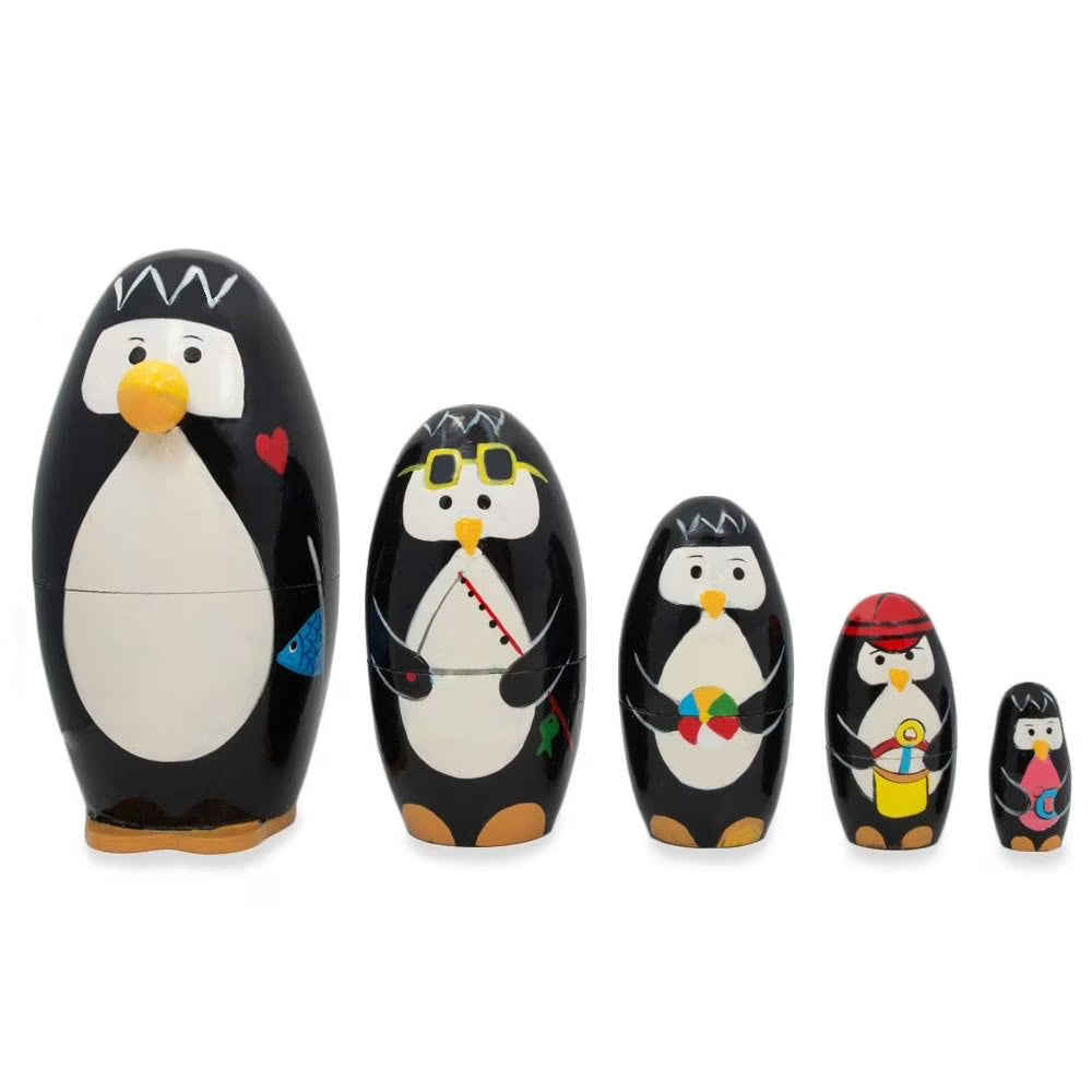 Set of 5 Wooden Nesting Dolls L319532