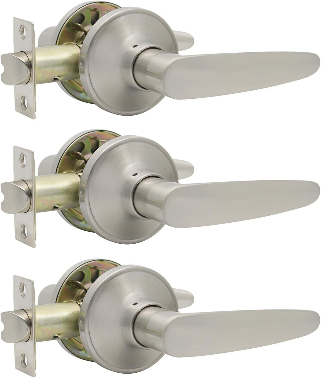 5 Pack Brushed Nickel Passage Door Levers P643