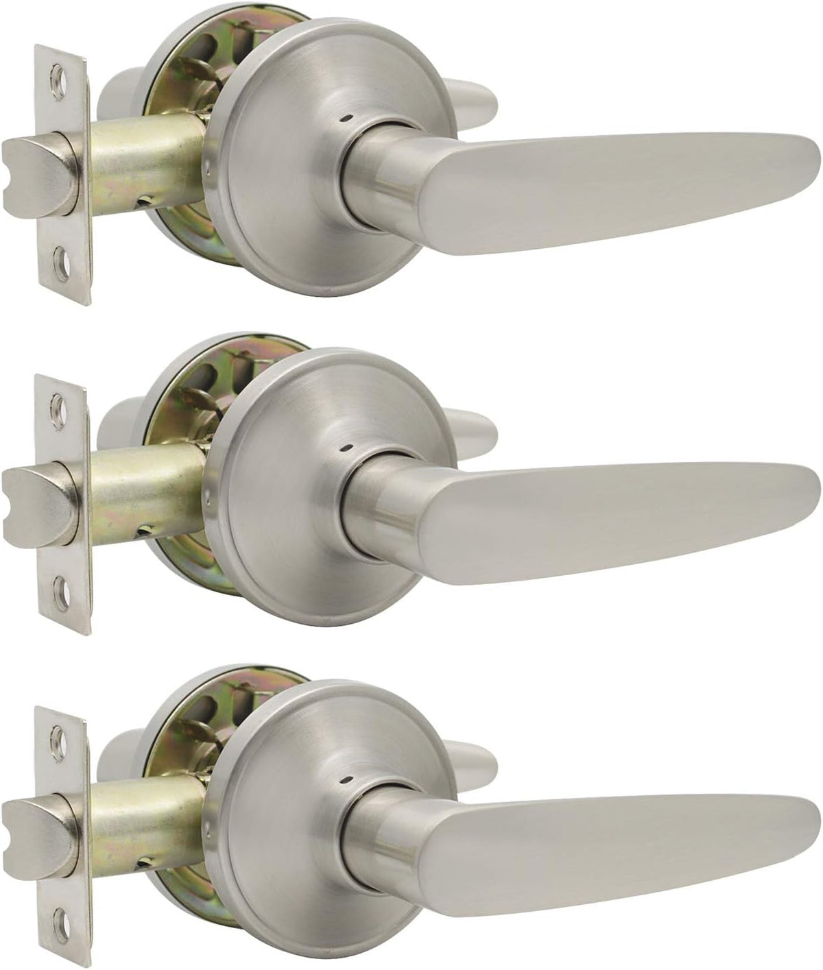 5 Pack Brushed Nickel Passage Door Levers P643