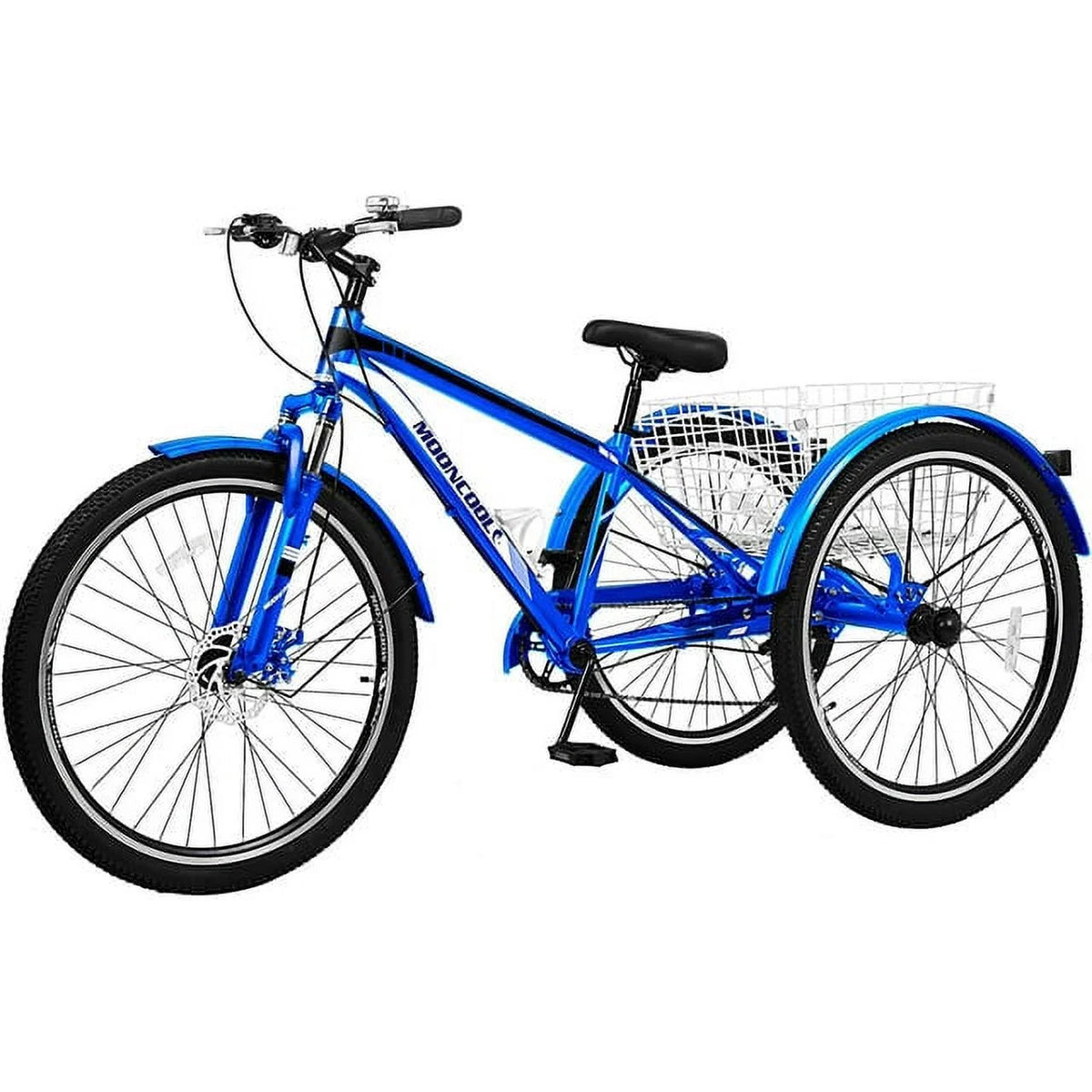 7 Speed 24/26/27.5 Inch Adult Mountain Tricycle with Shopping Basket L382535