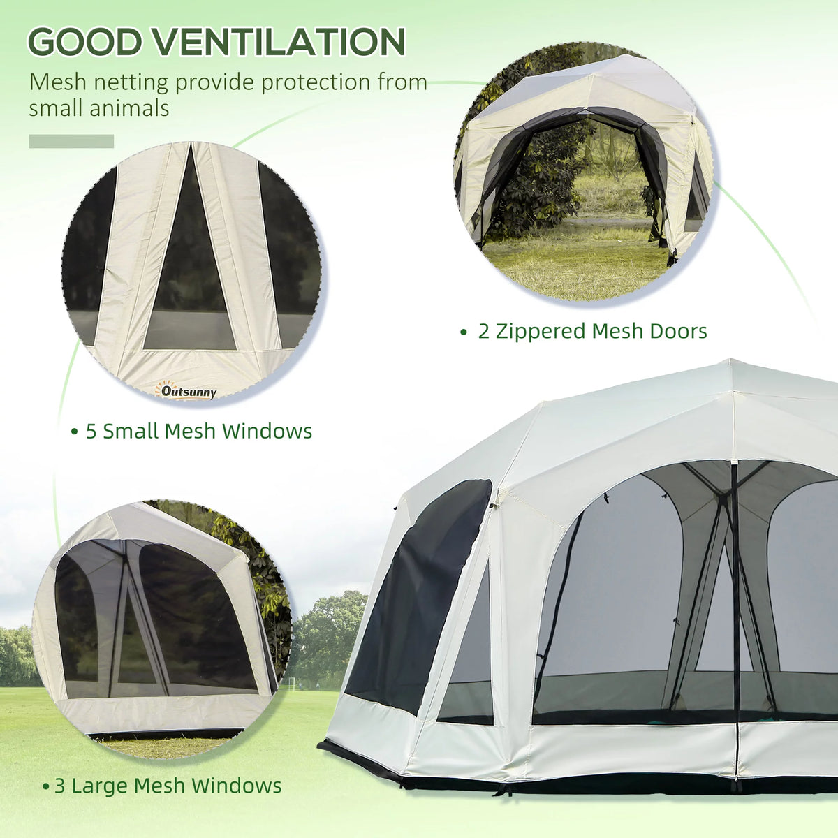 20 Person Camping Tent with 2 Doors and Screen Room M1965