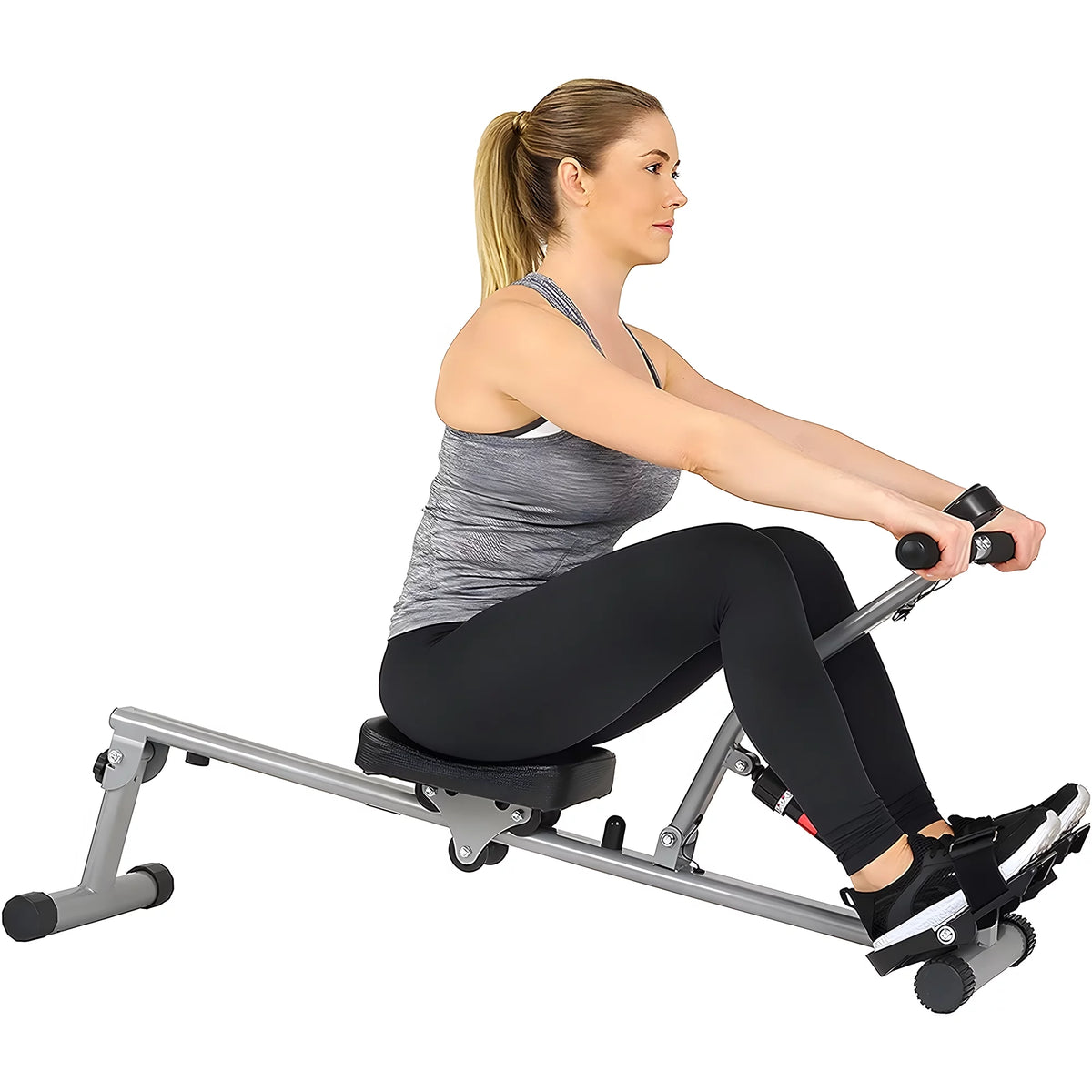 Rowing Machine with Adjustable Resistance and Digital Monitor E777972