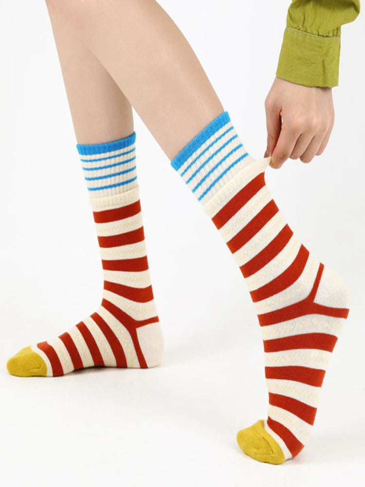 Colorful Striped Cotton Socks M73175