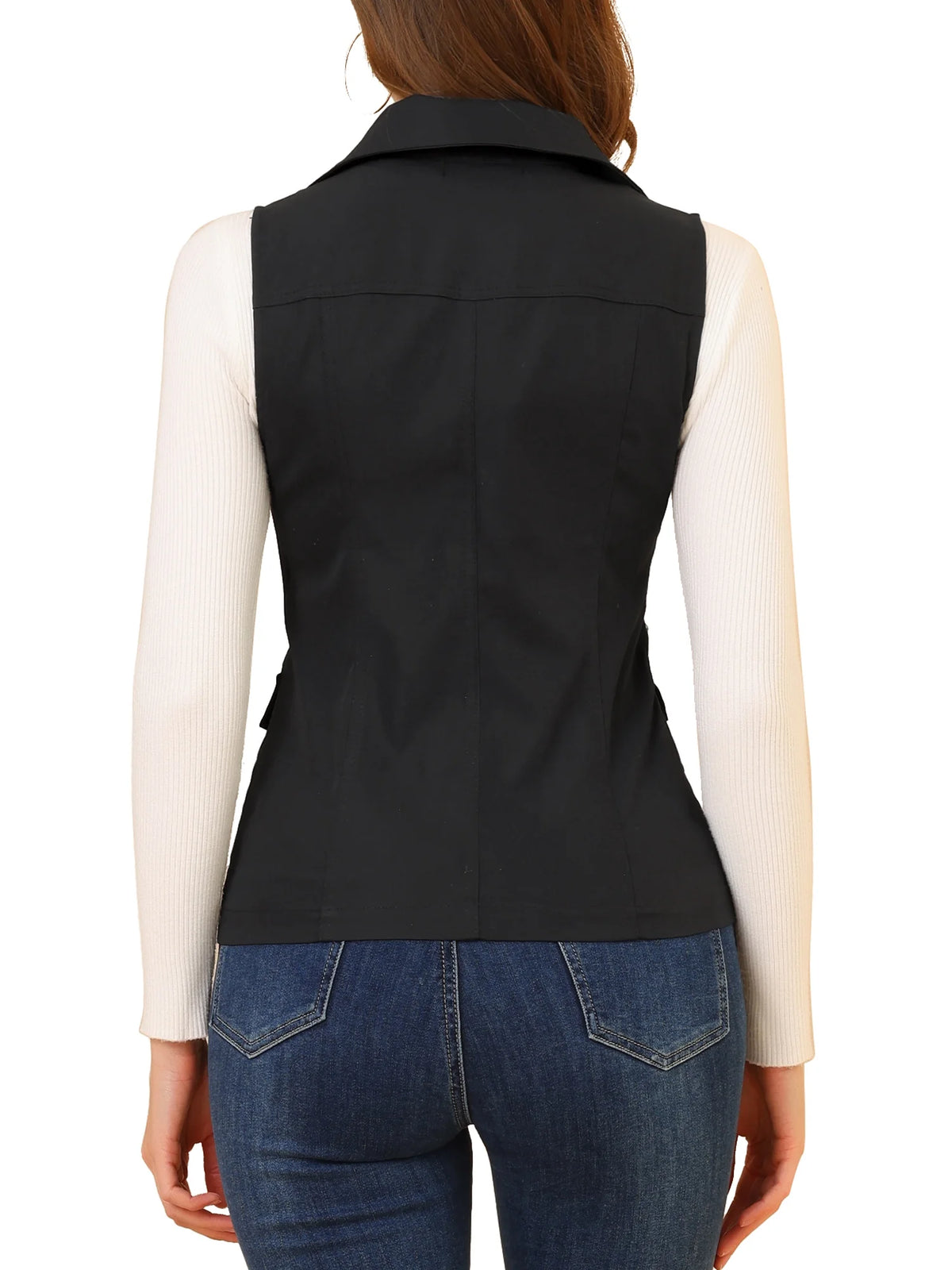 Zip Up Sleeveless Utility Vest M9393