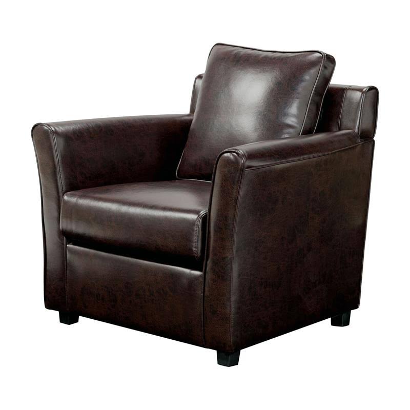 Brown Faux Leather Accent Chair I723218