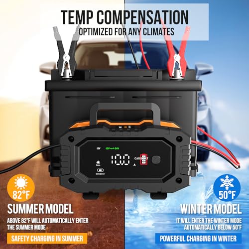 12V 24V LiFePO4 Lead Acid Portable Car Battery Charger G174153