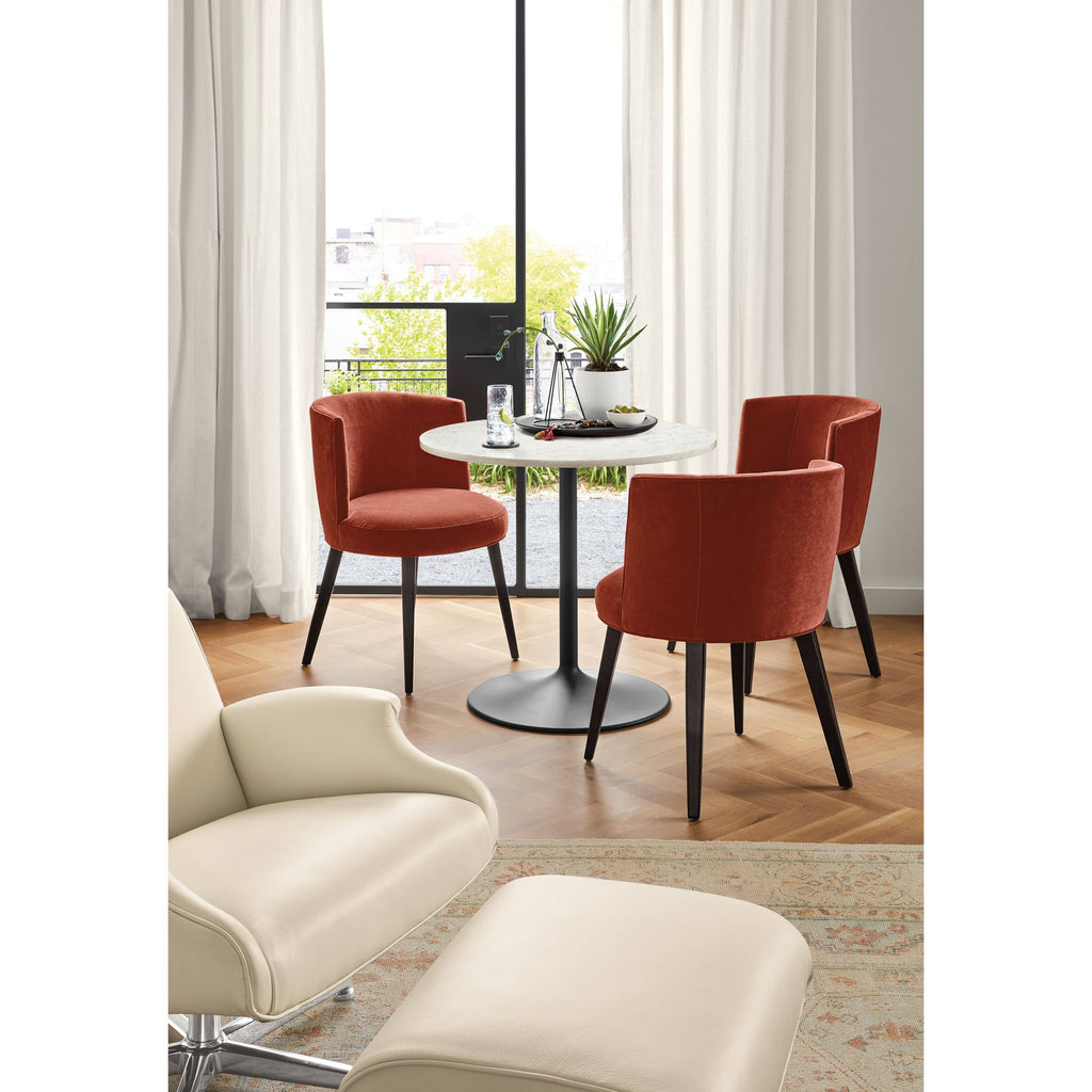 Smoke Tempered Glass Round Table with Graphite Base Y686