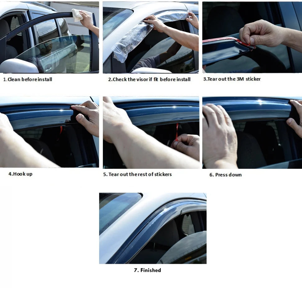 Acrylic Window Visor Sun Rain Deflector Guard F85215