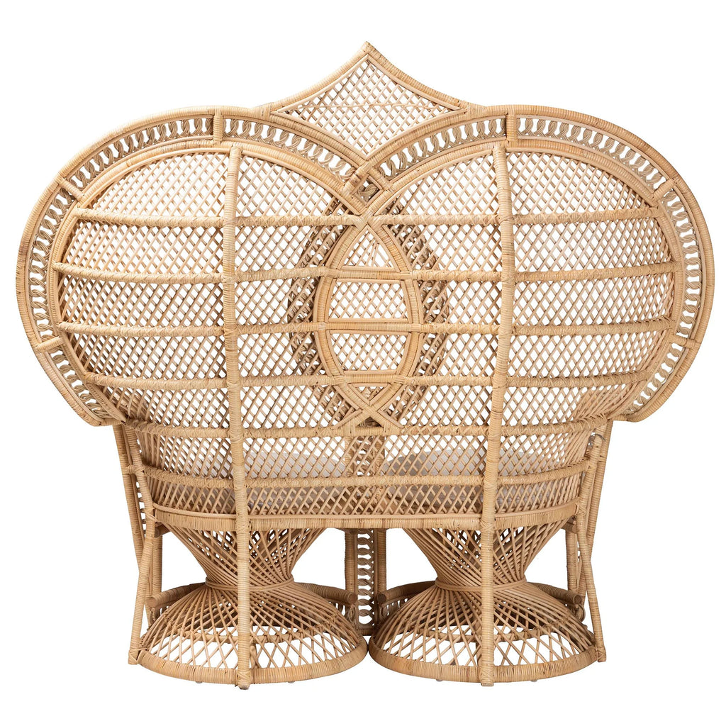 Natural Brown Rattan Two-Seater Chair Z41811