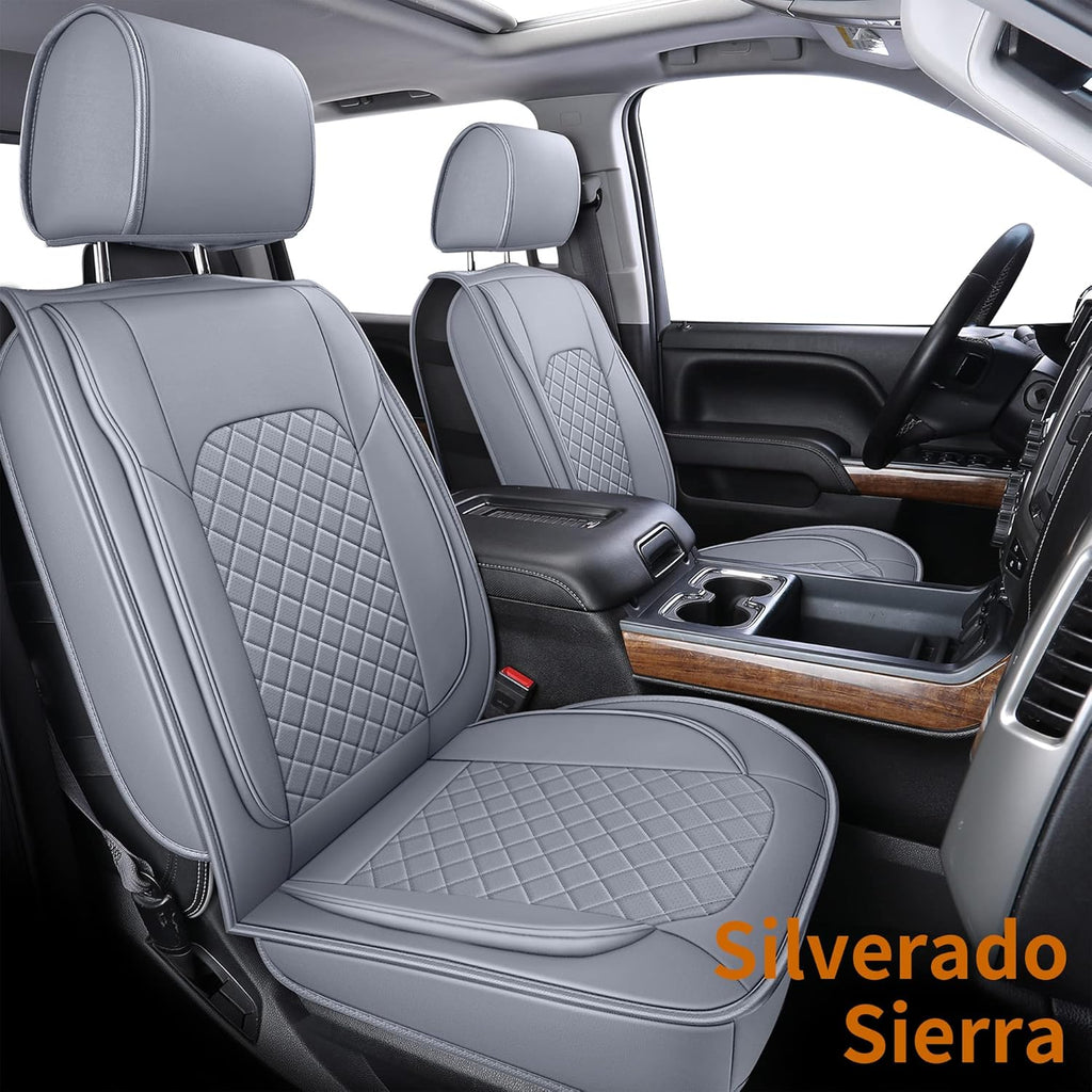 Blue Faux Leather Seat Covers Full Set K395