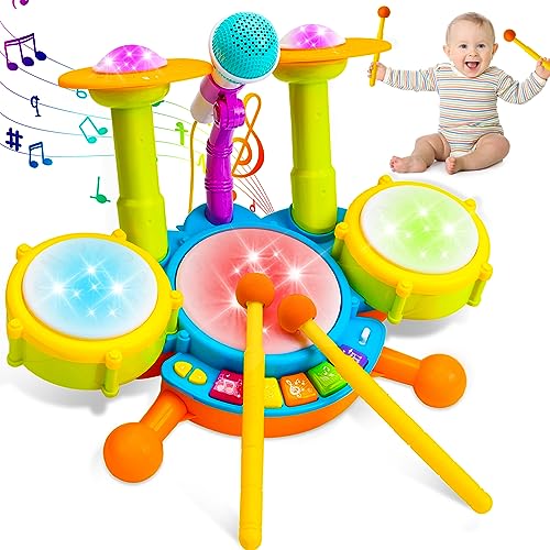 Kids Drum Set with Microphone V7059
