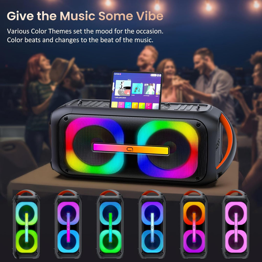 Karaoke Machine with 2 Microphones, Bluetooth Speaker with Dual 6.5" Subwoofer I733