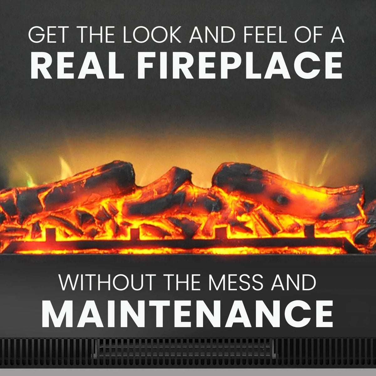 Black Freestanding Electric Fireplace Y6614