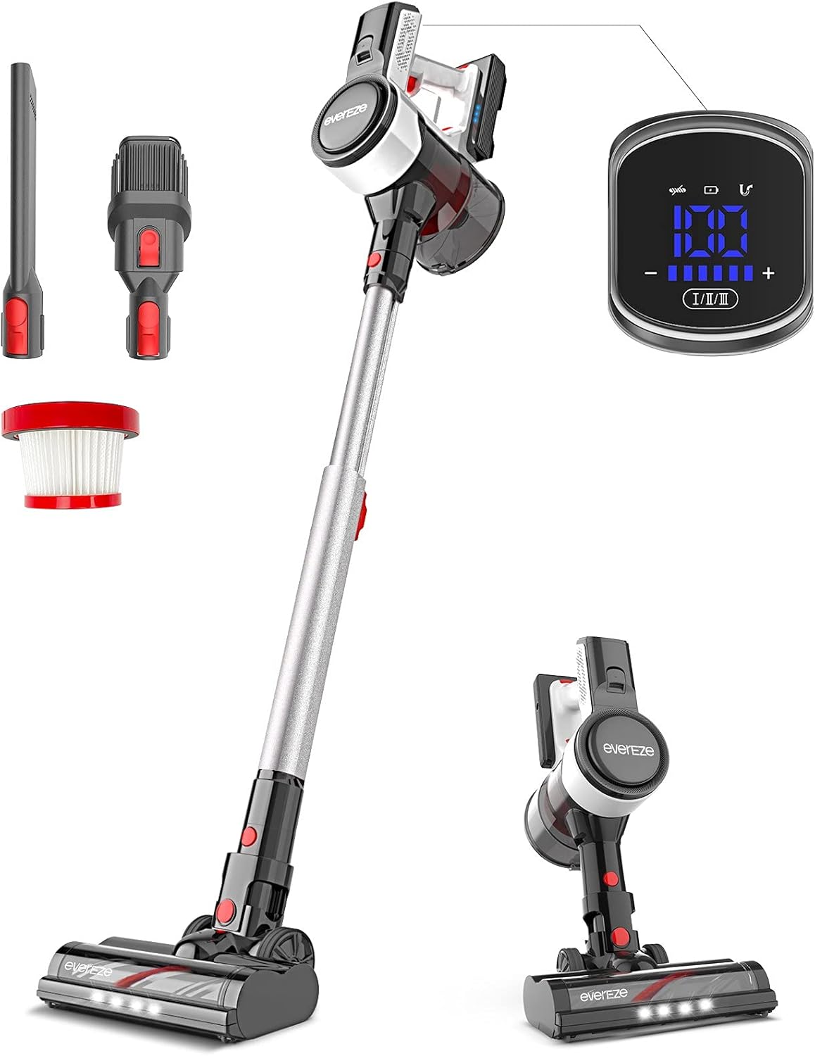 Cordless Stick Vacuum with 2 Detachable Batteries, 280W 25KPa, 100 Mins Runtime N7857
