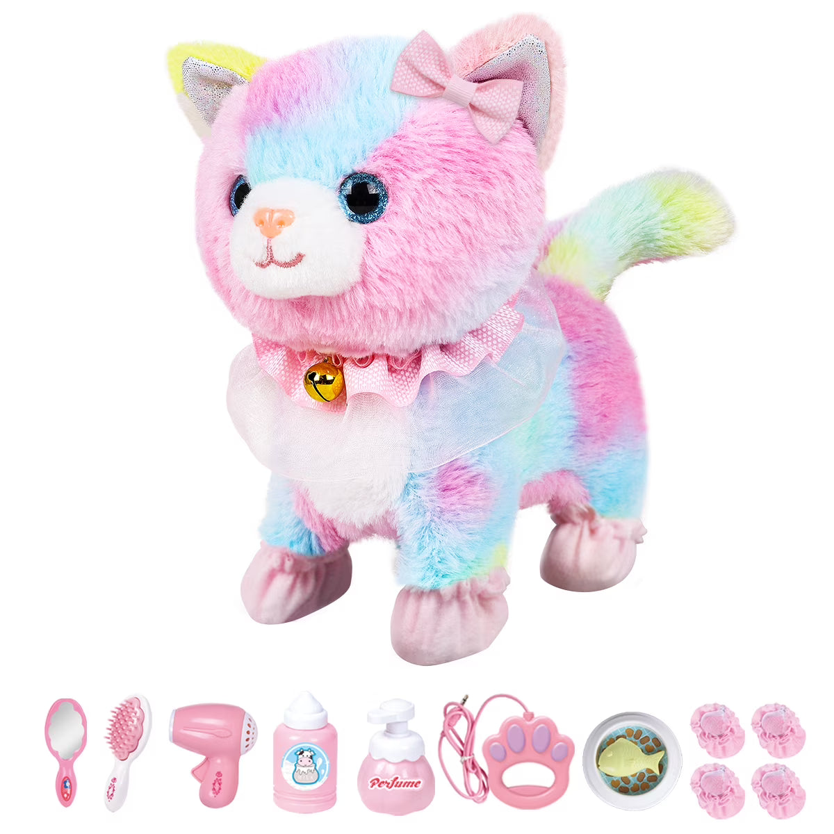 Interactive Plush Pet Cat with Remote Control Leash W3035