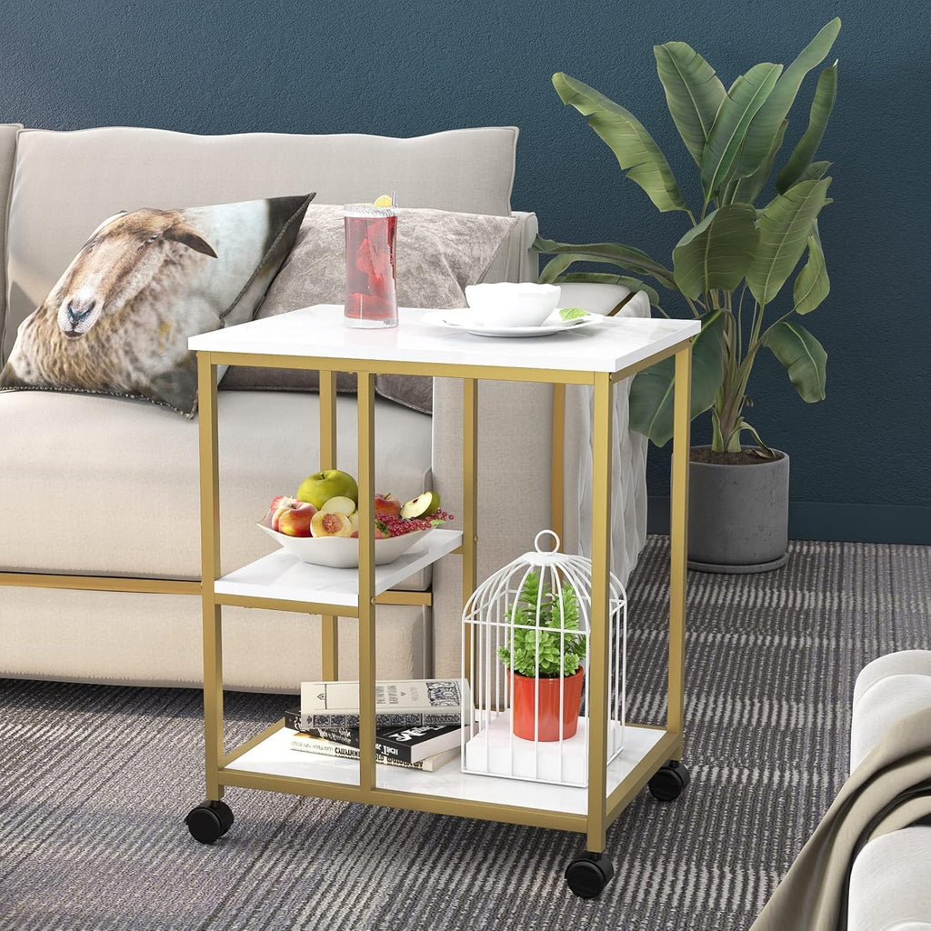 Gold Bar Cart with Shelves D5805