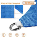 5 x 5 x 5 Blue 180 GSM HDPE Equilateral Triangle Sun Shade Sail I856222