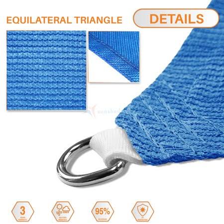 5 x 5 x 5 Blue 180 GSM HDPE Equilateral Triangle Sun Shade Sail I856222