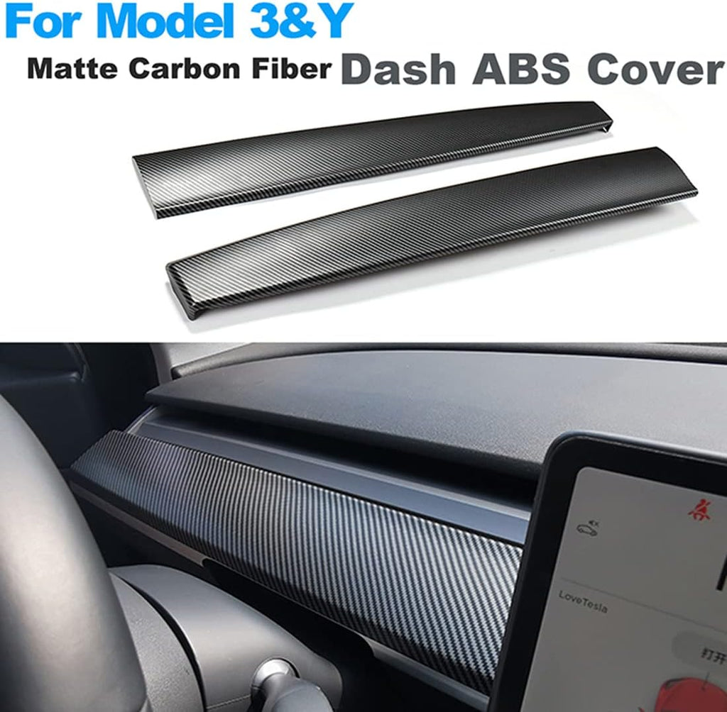 Matte Carbon Fiber Dash Cap Covers Pack of 2 F625