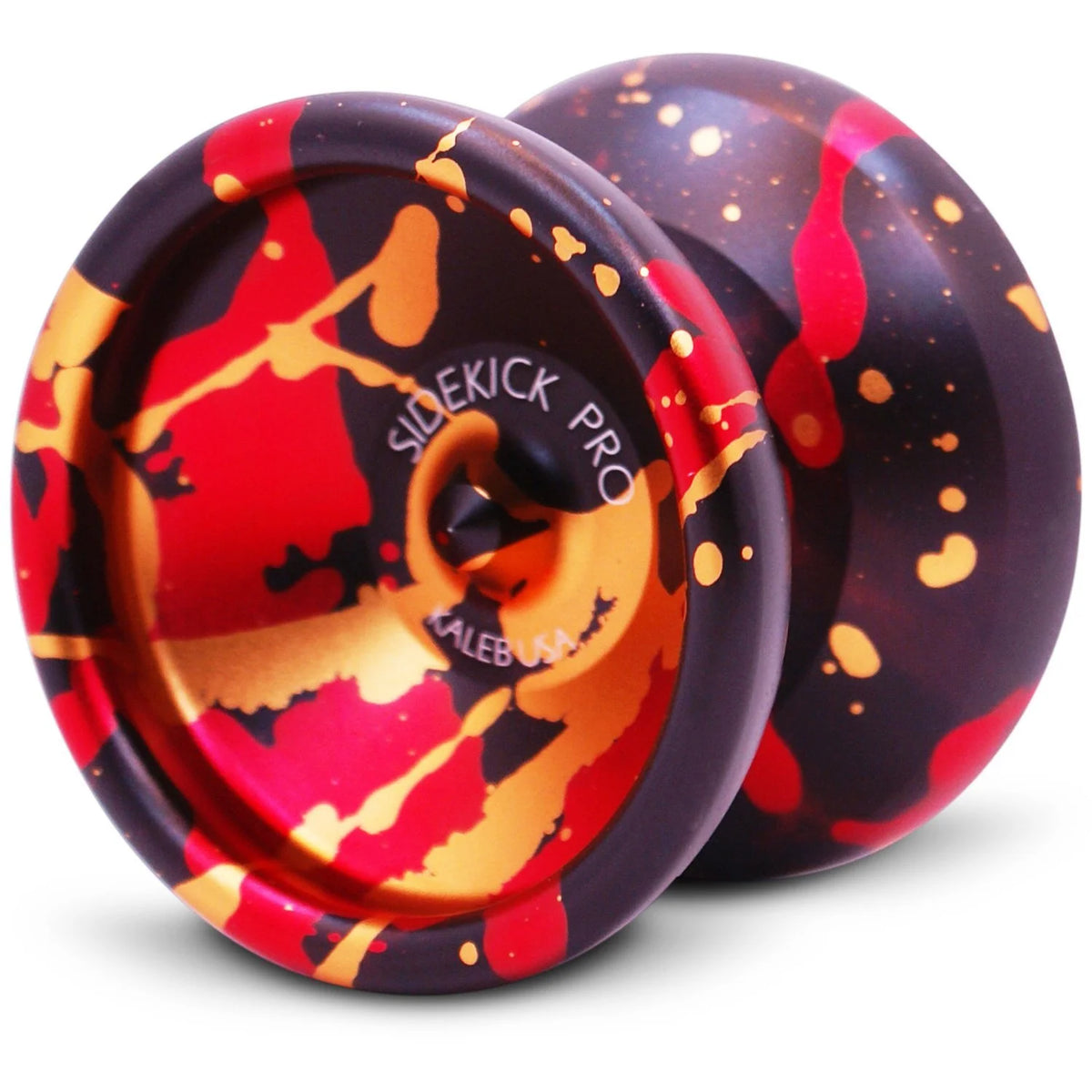 Black Red Gold Splashes Professional Aluminum YoYo G1967
