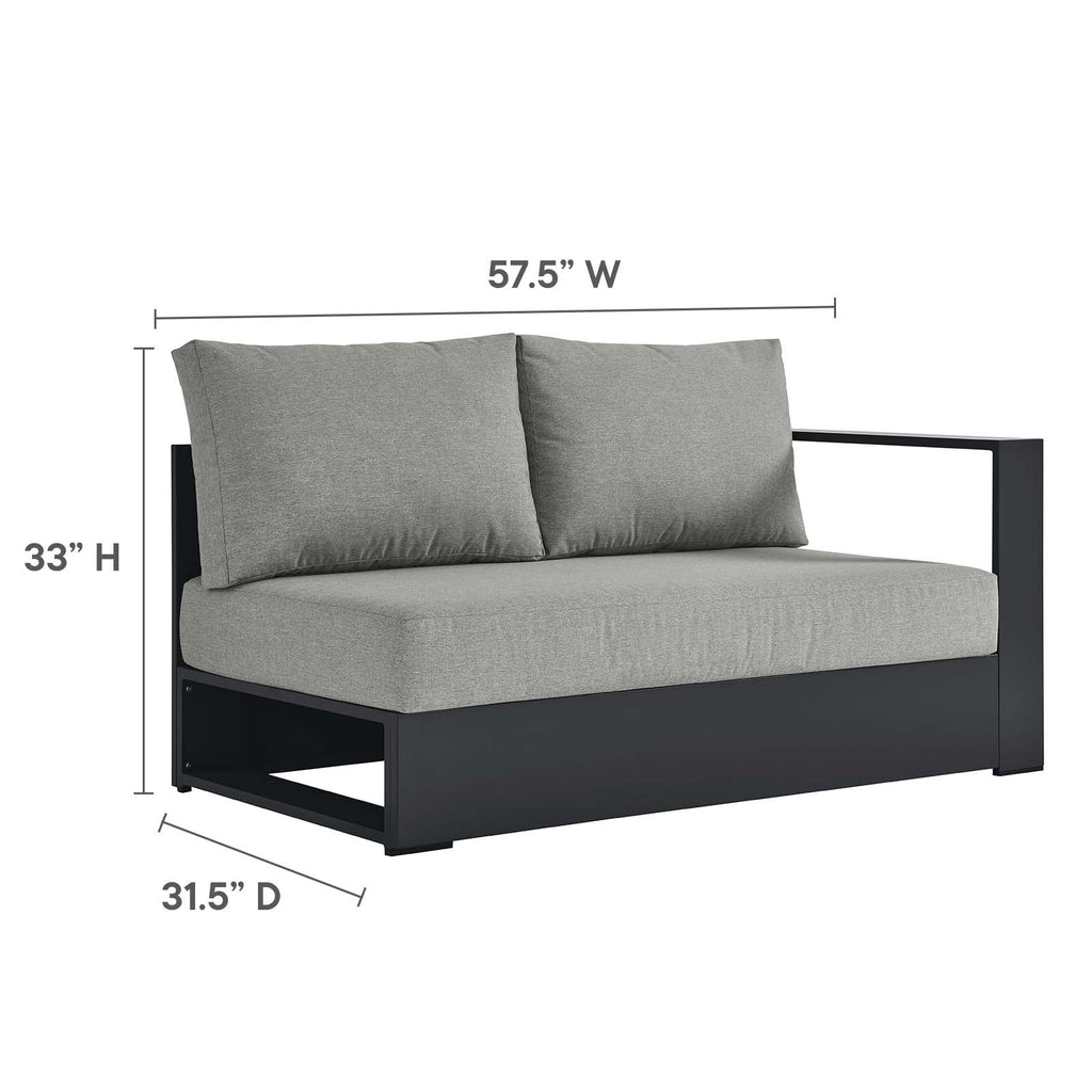 Gray Powder-Coated Aluminum 2-Piece Chaise Sectional Sofa Set Q175392