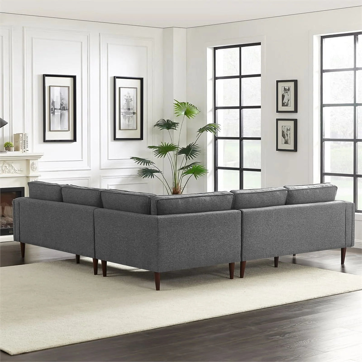 Dark Gray Fabric Corner Sofa E250555