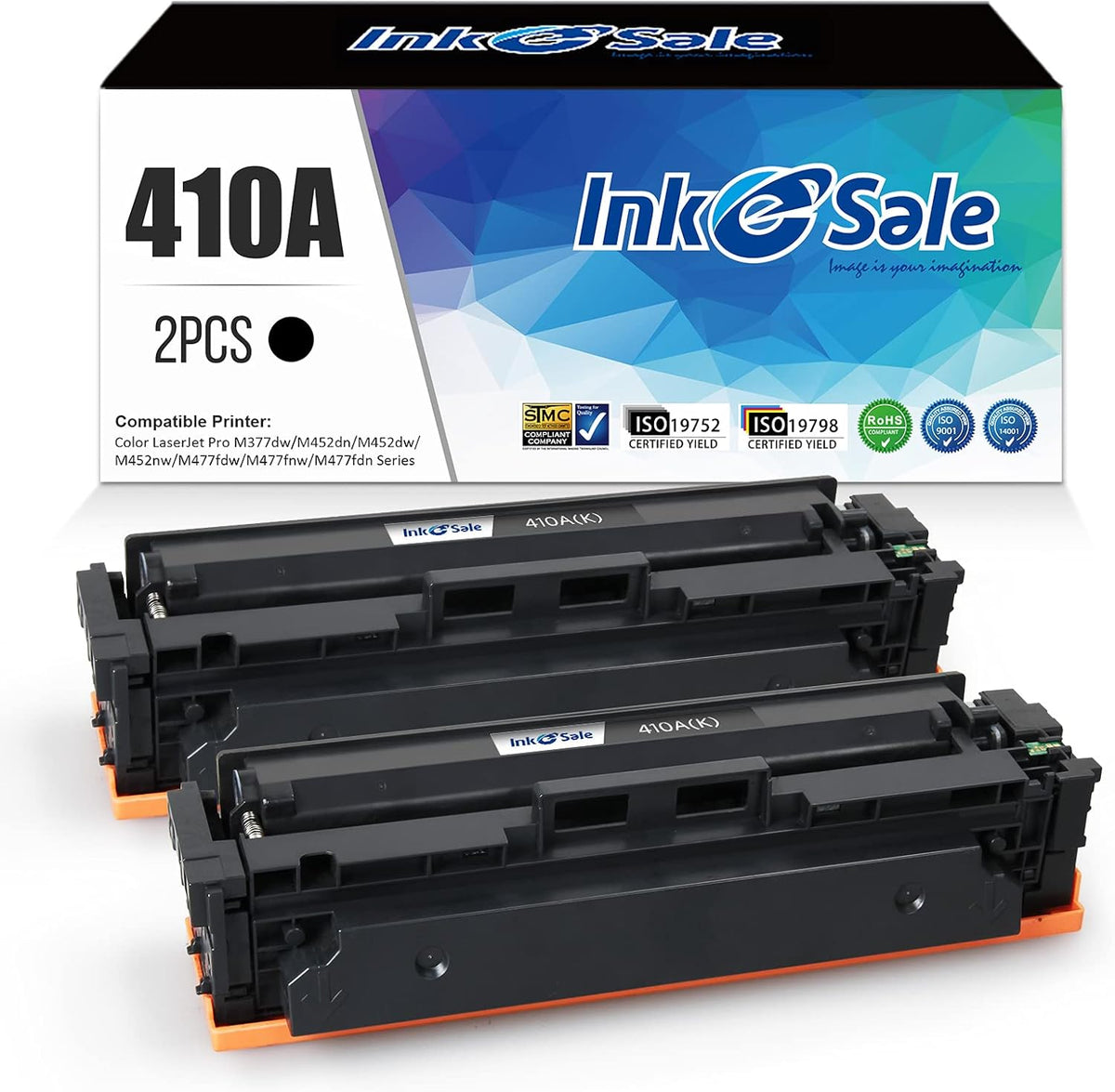 2PK Black Toner Cartridge for HP 410A 410X CF410A X17816