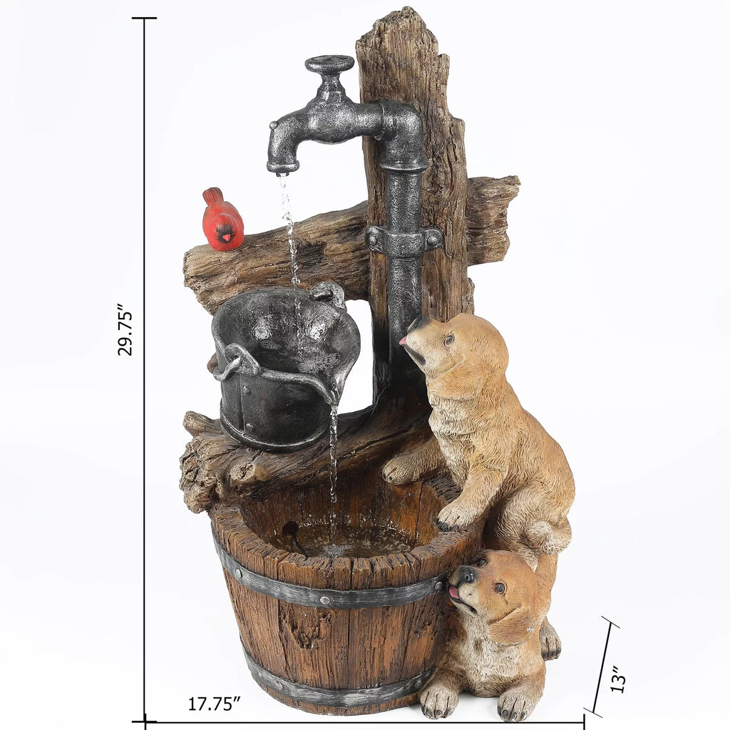 Resin Outdoor Fountain with LED Light L72979
