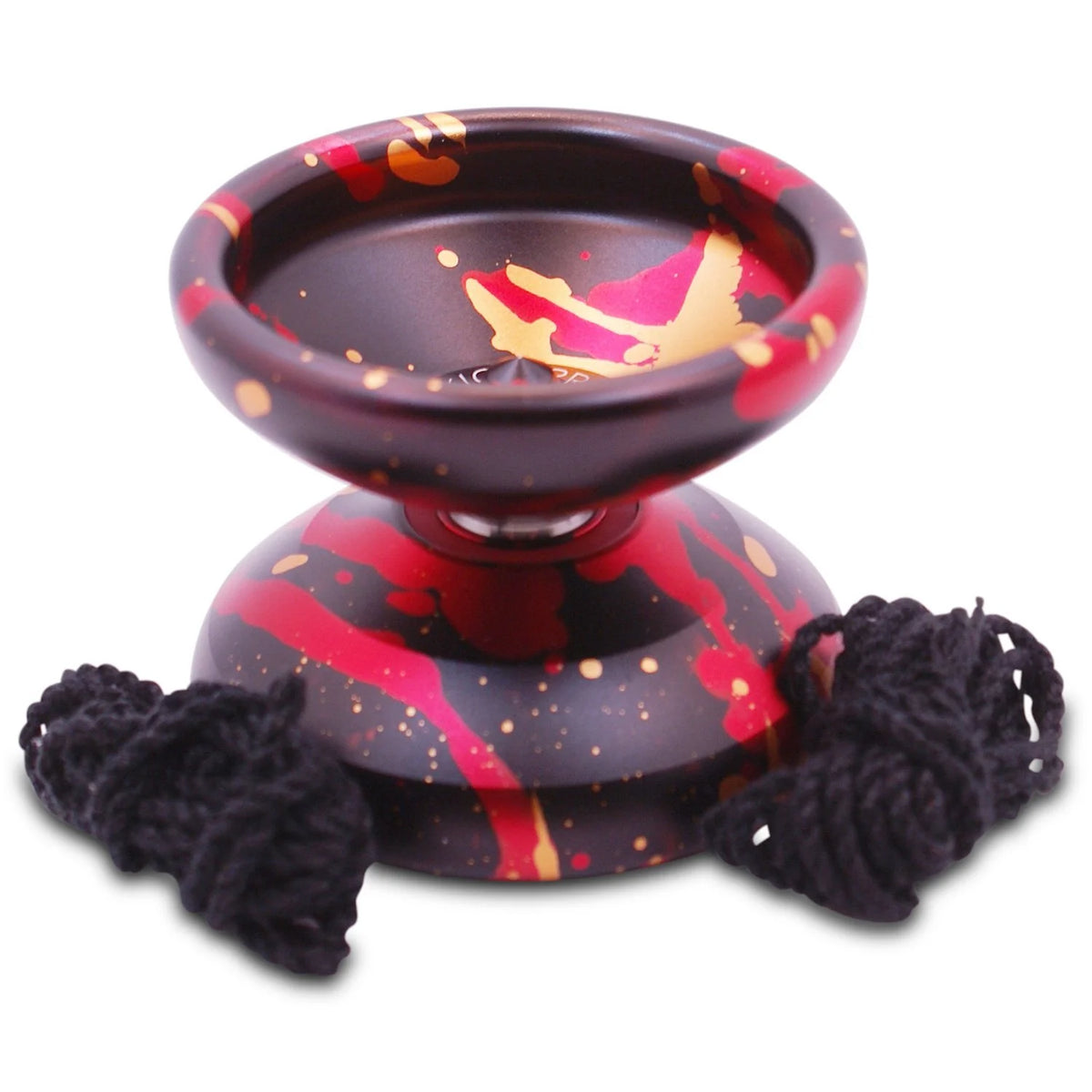 Black Red Gold Splashes Professional Aluminum YoYo G1967