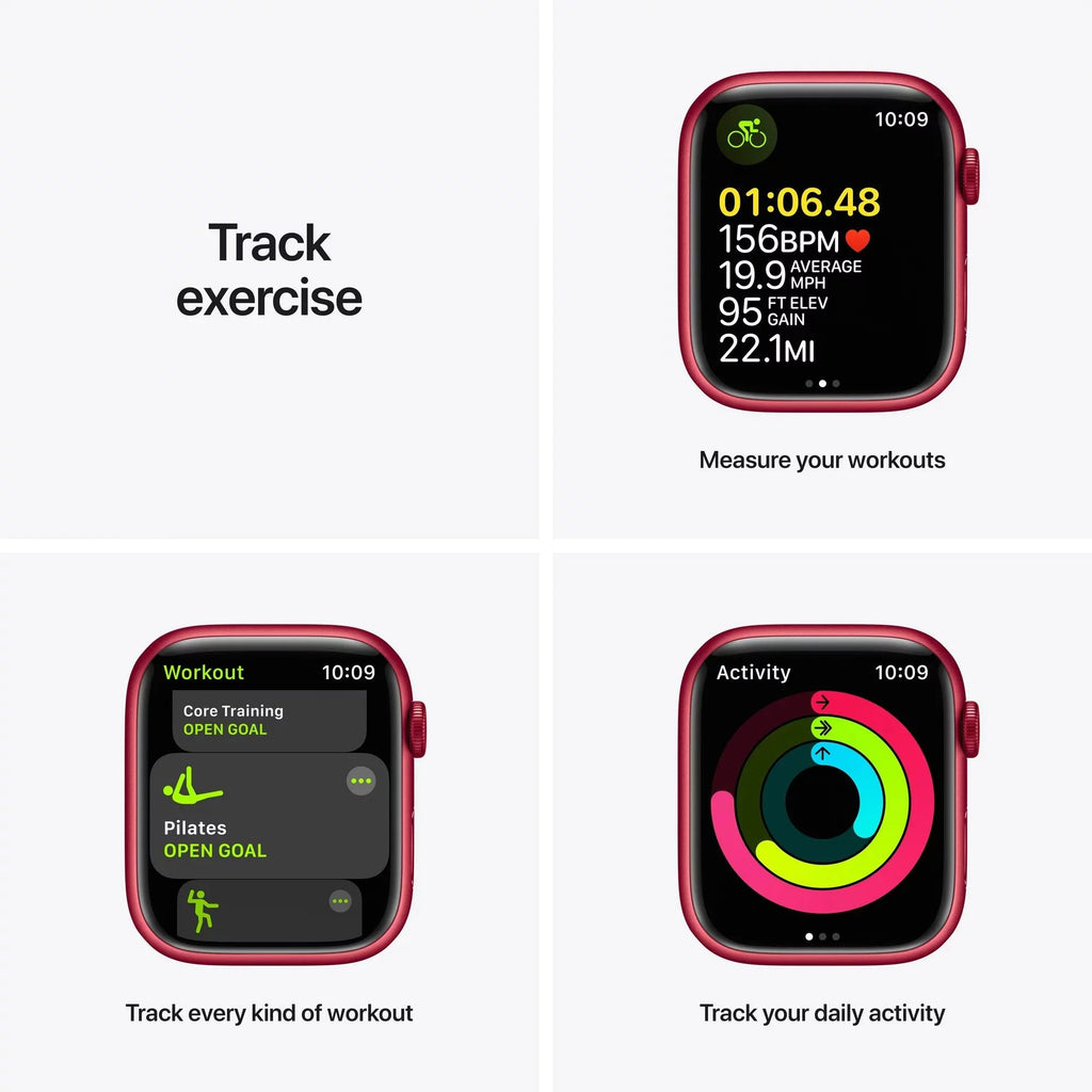 Apple Watch Series 7 (GPS + Cellular, 45 mm) Red Aluminum Case with Red Sport Band Q659