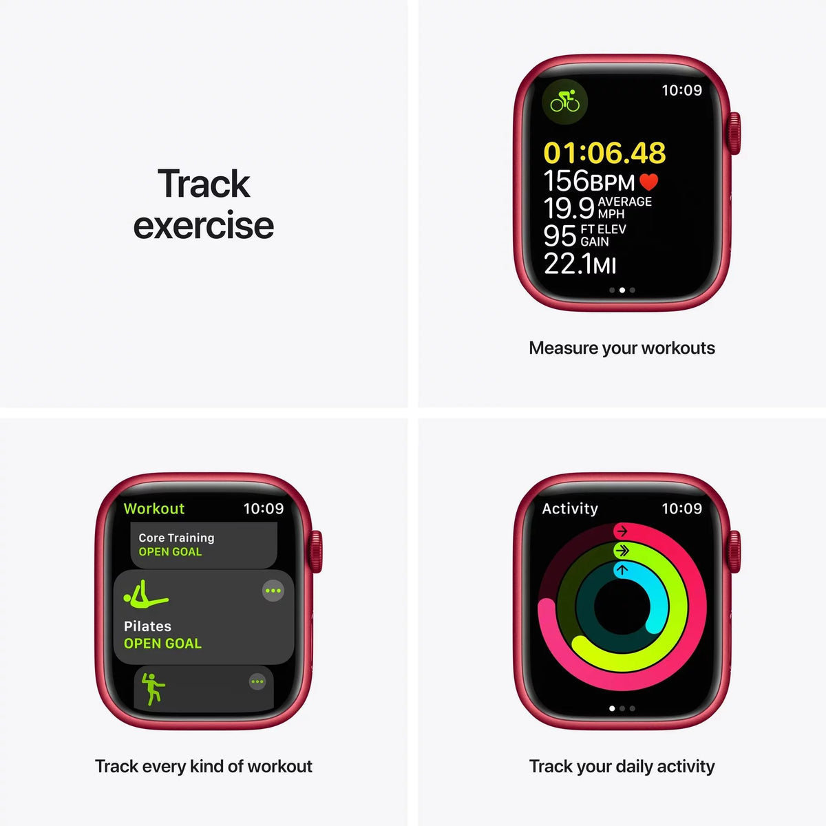 Apple Watch Series 7 (GPS + Cellular, 45 mm) Red Aluminum Case with Red Sport Band Q659