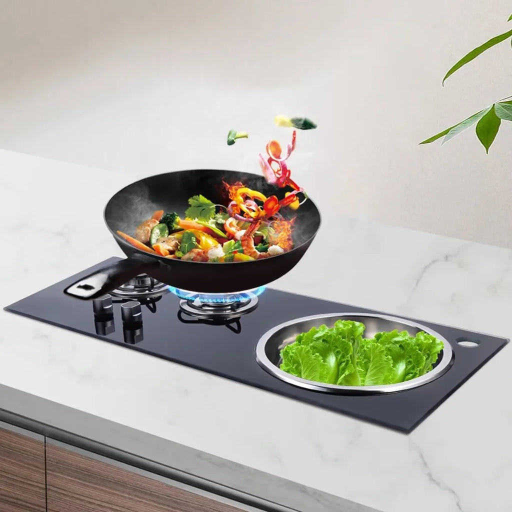 31" Two Burner Gas Cooktop with Sink Combo N2702