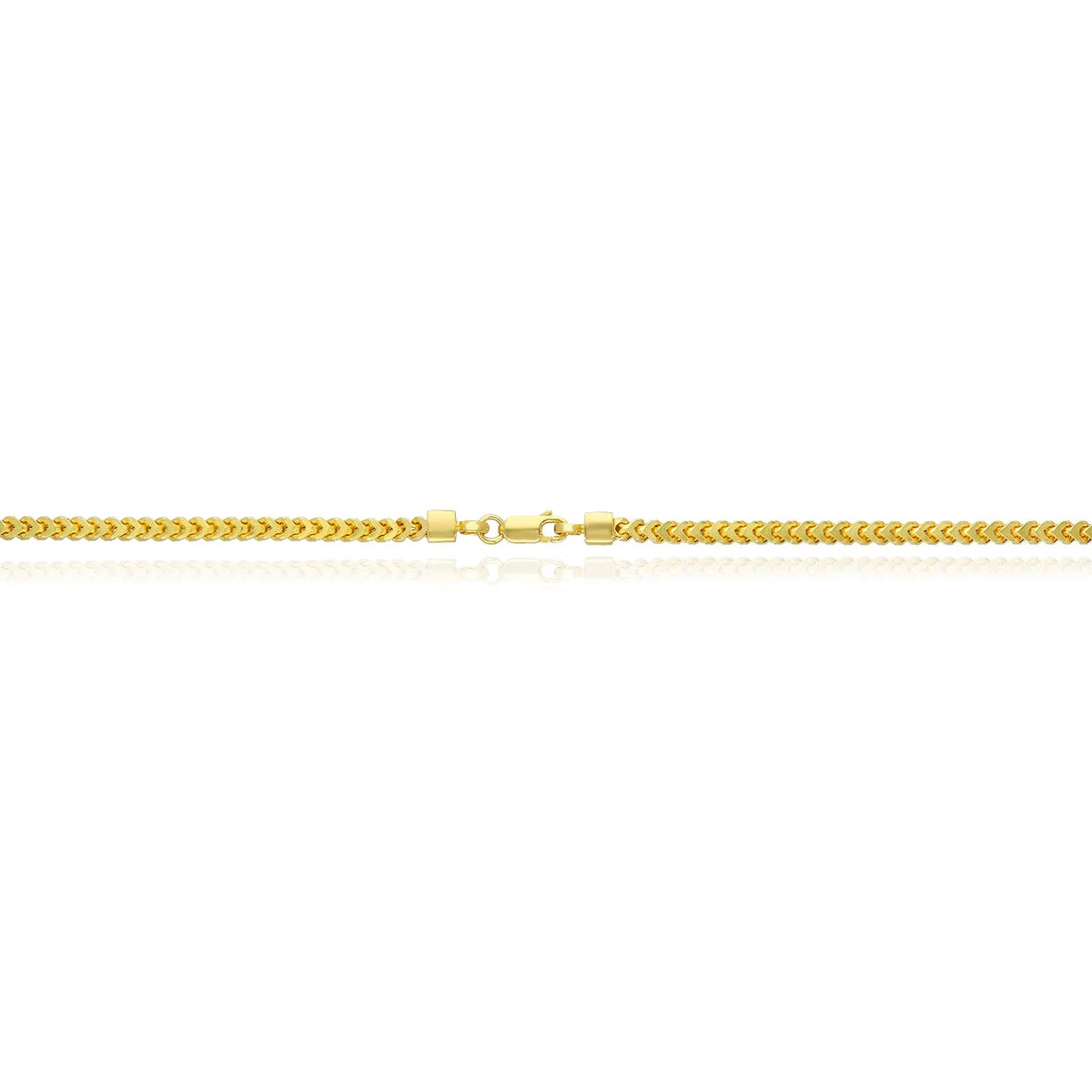 18K Gold Over Silver Hollow Franco Chain Necklace 20"-30" Y99778