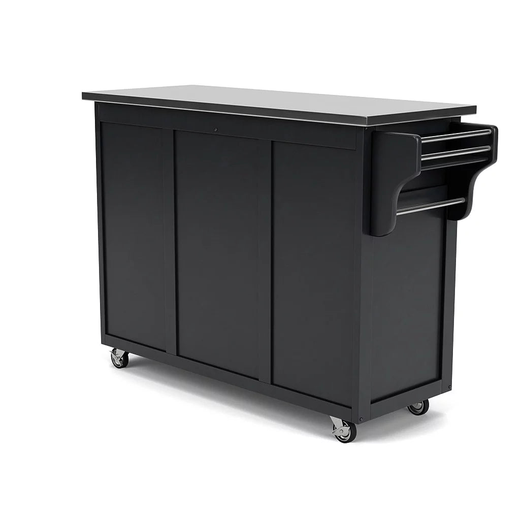 Wood Kitchen Cart in Black Z629