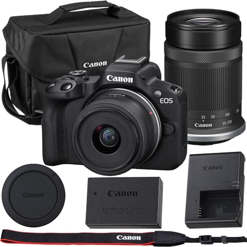 Black Mirrorless Camera with RF-S 18-45mm and RF-S 55-210mm Lens Kit O571969
