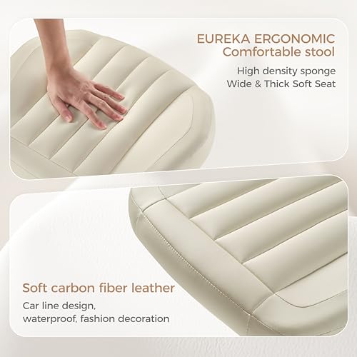 Height Adjustable Beige Foot Stool with Wheels K471967