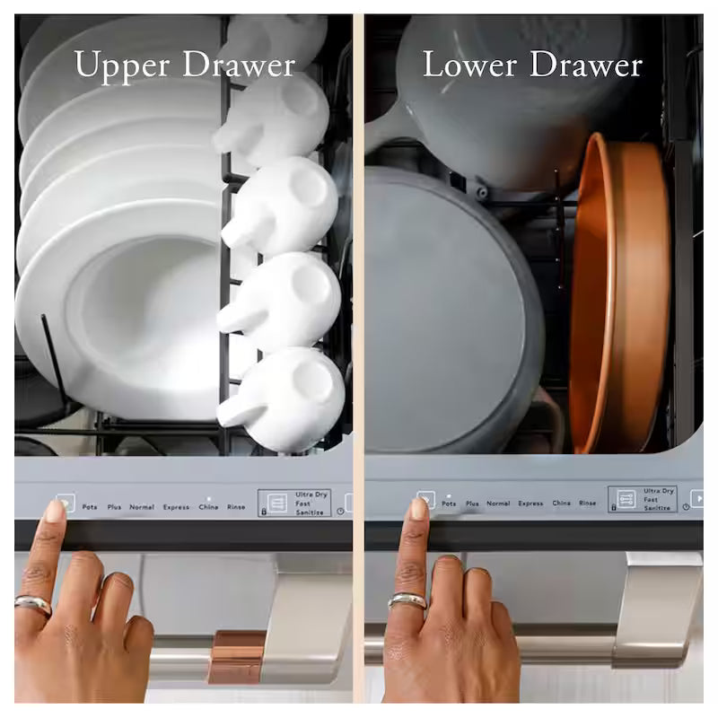Matte White Double Drawer Dishwasher H630