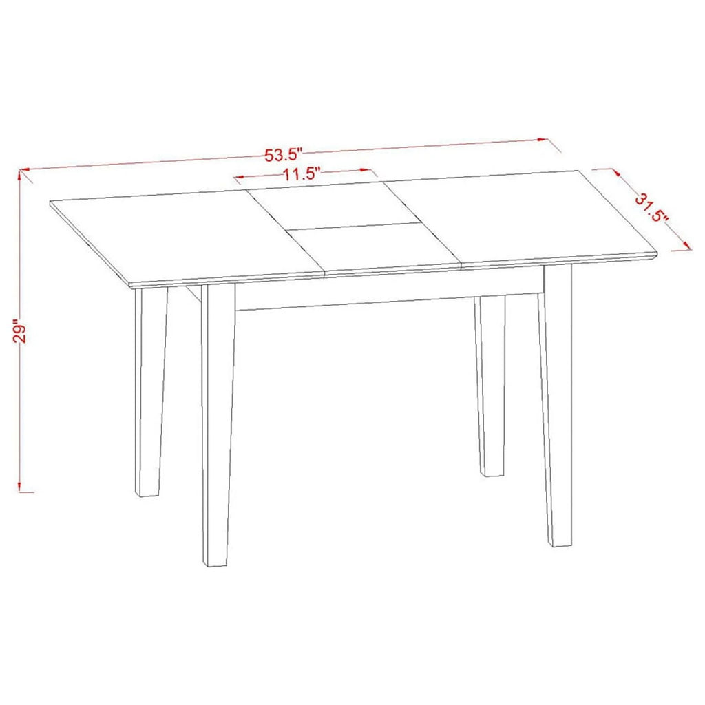 3-Pc Kitchen Table Set with 2 Wood Dining Chairs and Butterfly Leaf Table B388