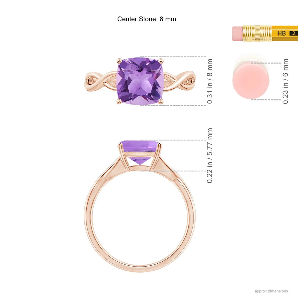 Amethyst Solitaire Engagement Ring in 14K Rose Gold M512