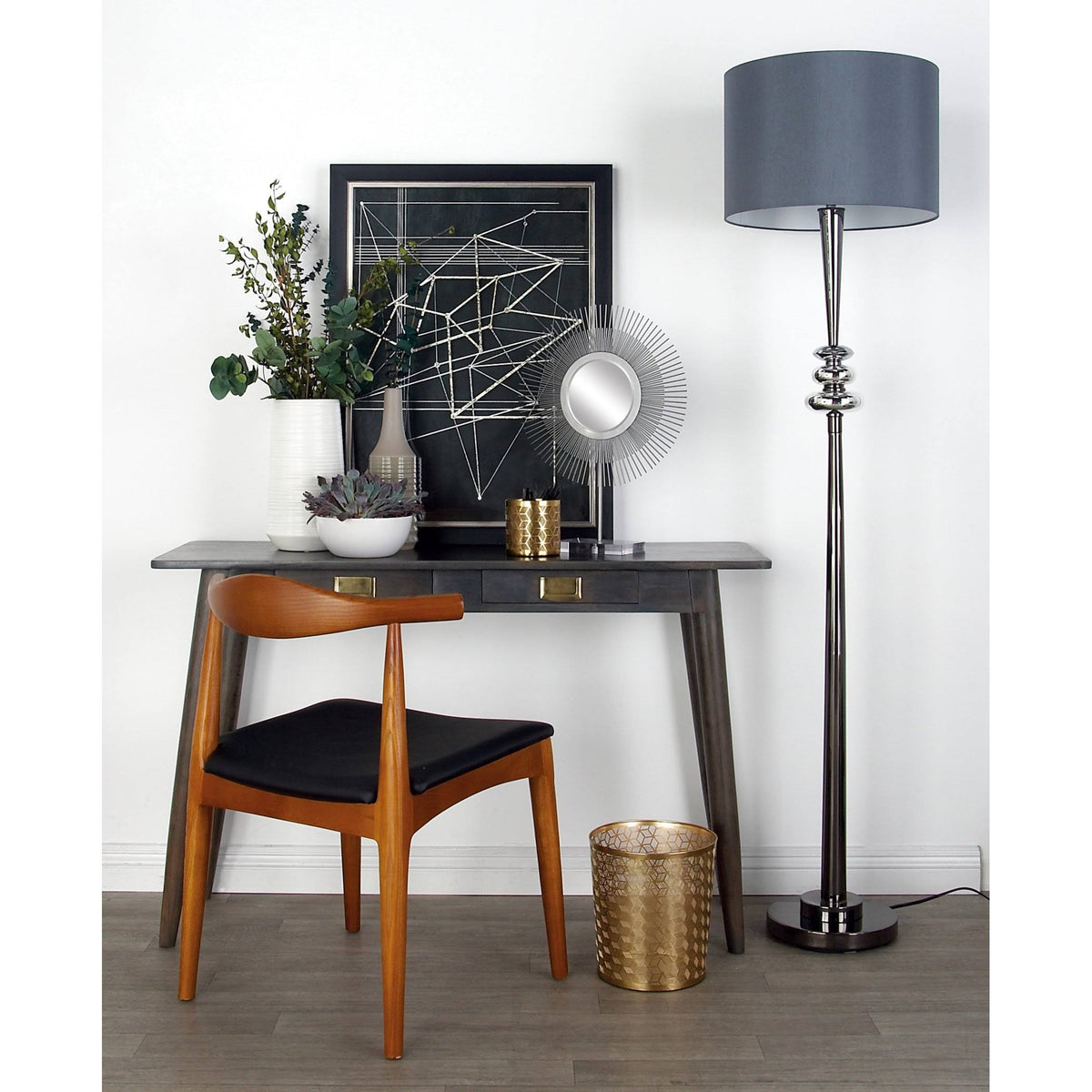 Modern Iron and Glass Vertical Floor Lamp B698