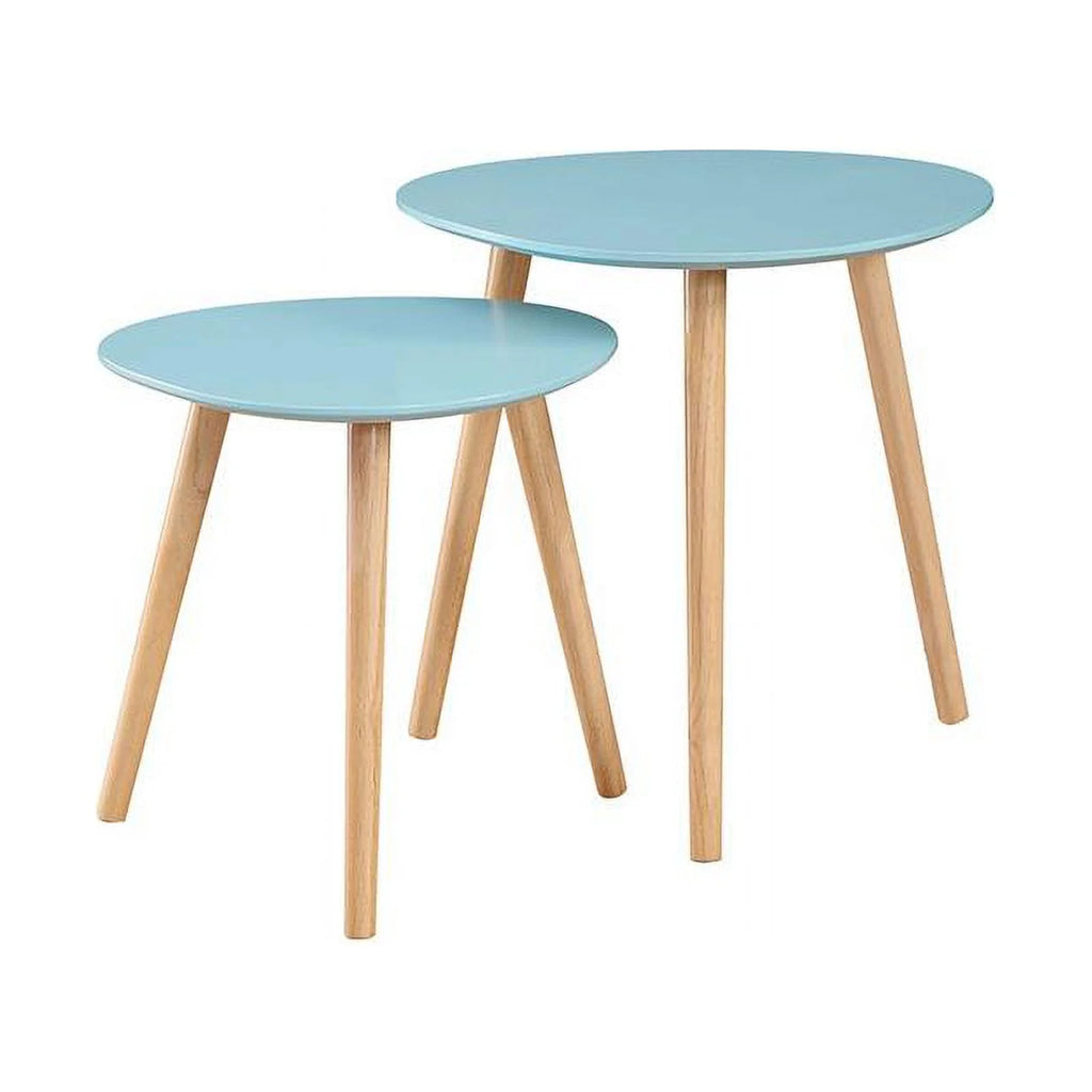 Mint Green Wood Finish Nesting End Tables H4273
