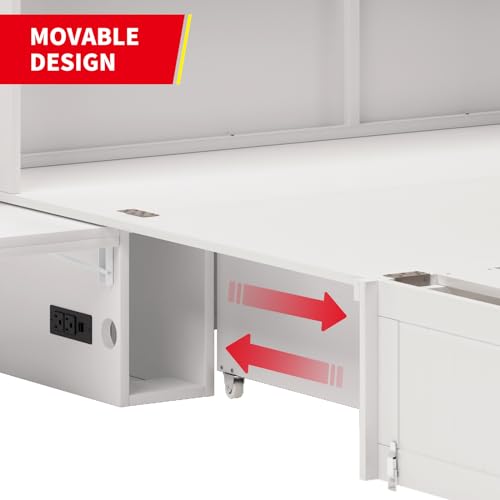 Queen Murphy Bed Cabinet with Mattress Included, Storage, USB Charging Station G913