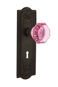 Passage Meadows Plate with Keyhole Waldorf Pink Door Knob in Oil-Rubbed Bronze D108889