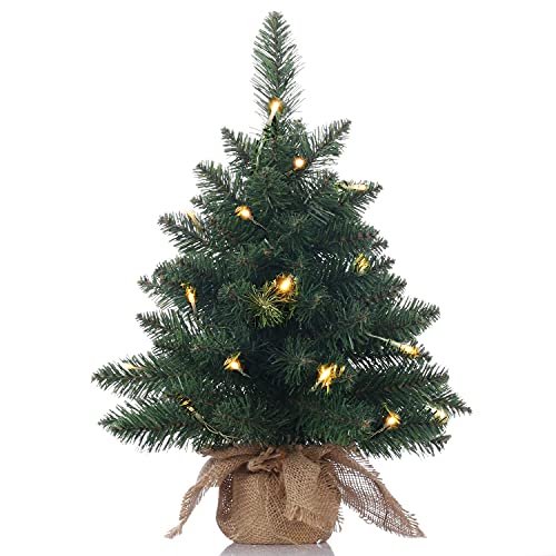 20 inch Pre-Lit Artificial Mini Christmas Tree with 40 LED Lights P62207