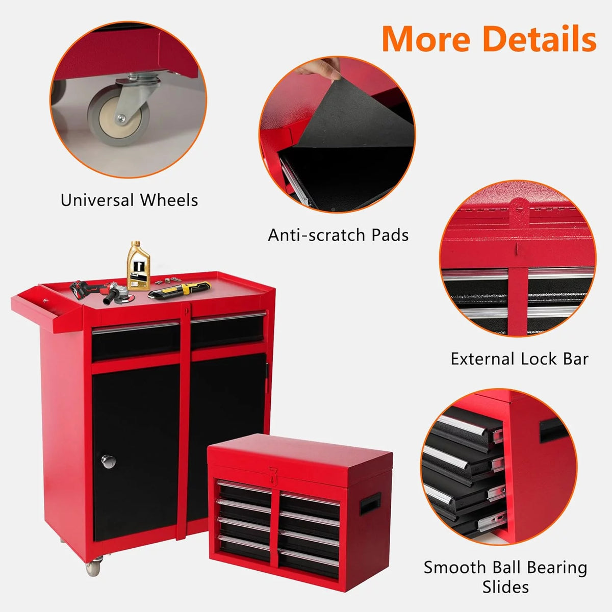 Rolling Tool Chest with 5 Drawers S2193