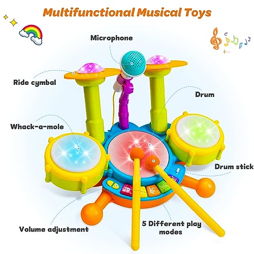 Kids Drum Set with Microphone V7059