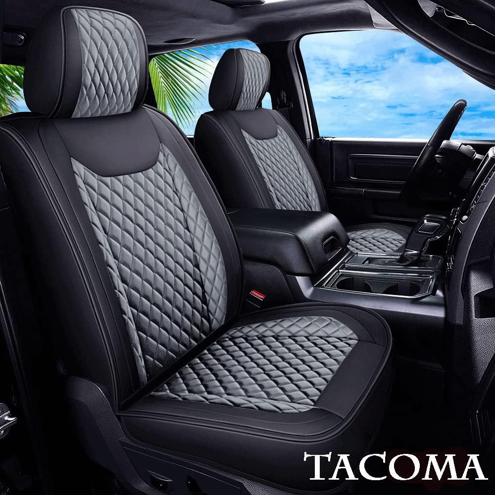Coffee Waterproof Faux Leather Full Set Seat Covers I82757