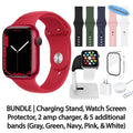 Apple Watch Series 7 (GPS + Cellular, 45 mm) Red Aluminum Case with Red Sport Band Q659