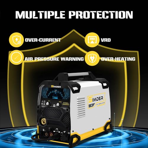Aluminum MIG Welder Pulse MIG/MAG/HF TIG/Stick/Pilot ARC Plasma Cutter 200A Welding Machine 10 in 1 Welder Cutter Combo V104